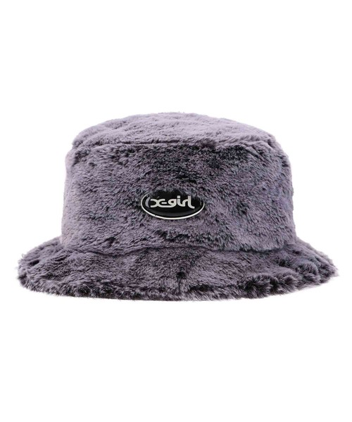 X-girl（エックスガール）の「FAUX FUR BUCKET HAT（ハット・レディース・ブラック/ホワイト・ONE SIZE）」の3枚目の写真
