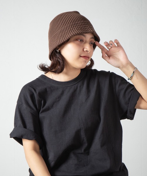 RACAL（ラカル）の「Knit Bucket Hat 3 / ニットバケットハット3（ニットキャップ/ビーニー・レディース・ベージュ/ブラック/アイボリー/ブラウン/グレー・FREE）」の5枚目の写真