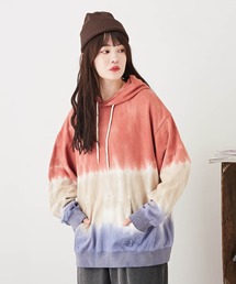 CUBE SUGAR | 裏毛スウェットタイダイプルオーバーパーカー(パーカー)
