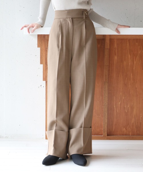 SETUP7（セットアップセブン）の「【SETUP7】ブロードロールアップパンツ trc（その他パンツ・レディース・チャコールグレー/カーキ/ブラウン・FREE）」の5枚目の写真