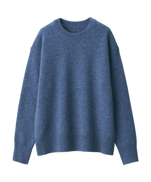 セール】洗えるウールミドルゲージクルーネックセーター（ニット