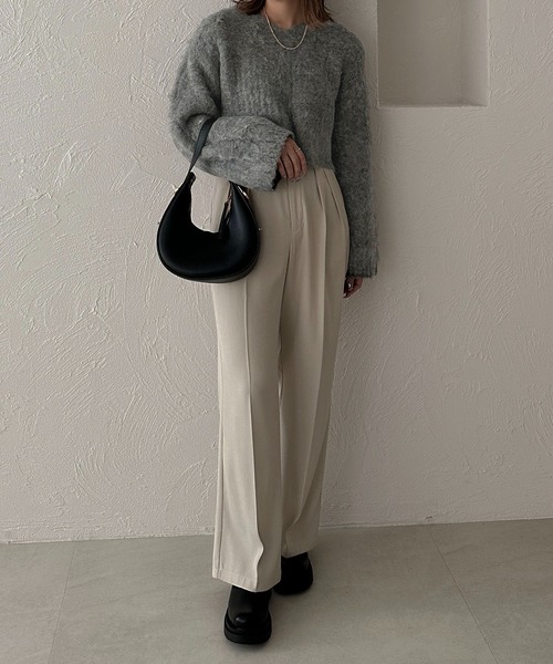 apres jour clair(アプレジュールクレア)の「【apres jour clair】ウール混ショートニット【ZOZOTOWN限定アイテム】(ニット/セーター・レディース・グレー/アイボリー/ベージュ・フリー/X-LARGE)」の16枚目の写真