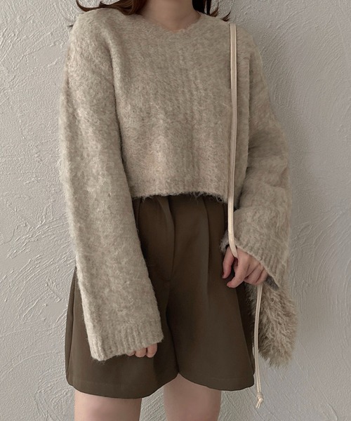 apres jour clair(アプレジュールクレア)の「【apres jour clair】ウール混ショートニット【ZOZOTOWN限定アイテム】(ニット/セーター・レディース・グレー/アイボリー/ベージュ・フリー/X-LARGE)」の18枚目の写真