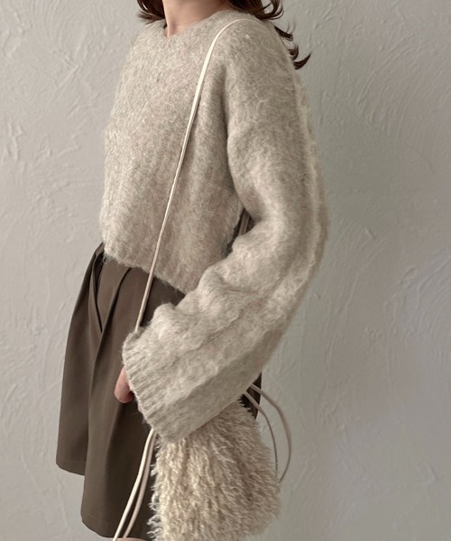 apres jour clair(アプレジュールクレア)の「【apres jour clair】ウール混ショートニット【ZOZOTOWN限定アイテム】(ニット/セーター・レディース・グレー/アイボリー/ベージュ・フリー/X-LARGE)」の19枚目の写真