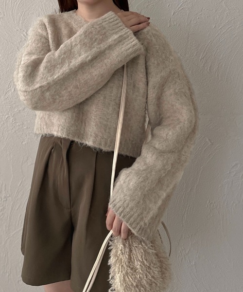 apres jour clair(アプレジュールクレア)の「【apres jour clair】ウール混ショートニット【ZOZOTOWN限定アイテム】(ニット/セーター・レディース・グレー/アイボリー/ベージュ・フリー/X-LARGE)」の20枚目の写真