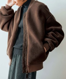 THREE FIFTY STANDARD（スリーフィフティースタンダード）の「ＴＨＲＥＥ　ＦＩＦＴＹ　ＳＴＡＮＤＡＲＤミリタリーテイストのボアブルゾン〈モカブラウン〉（ブルゾン）」