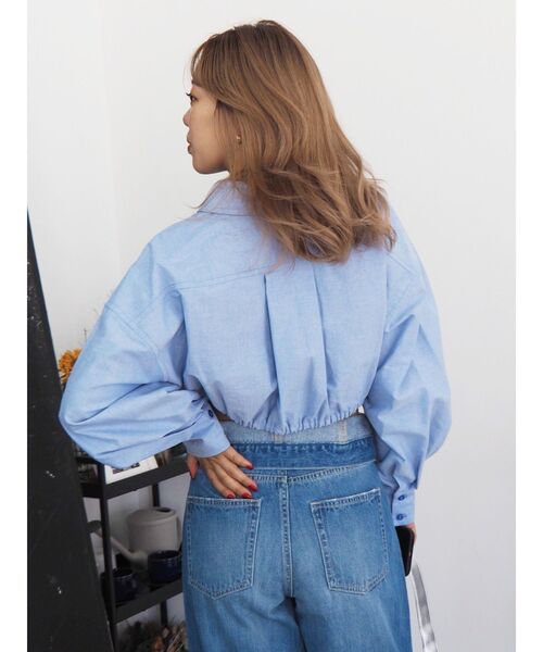 EVRIS（エヴリス）の「ハーフZIPルーズシャツ（シャツ/ブラウス・レディース・ブルー/ホワイト/グリーン・FREE）」の13枚目の写真