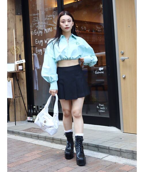 EVRIS（エヴリス）の「ハーフZIPルーズシャツ（シャツ/ブラウス・レディース・ブルー/ホワイト/グリーン・FREE）」の21枚目の写真