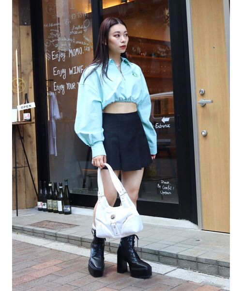 EVRIS（エヴリス）の「ハーフZIPルーズシャツ（シャツ/ブラウス・レディース・ブルー/ホワイト/グリーン・FREE）」の22枚目の写真