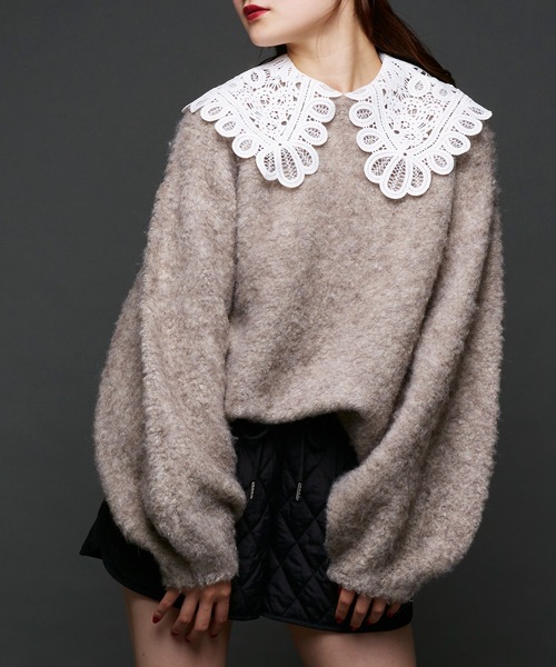 Narcissus（ナルシス）の「【Narcissus】ルーズニット（ニット/セーター・レディース・チャコールグレー/ベージュ/アイボリー・FREE）」の17枚目の写真