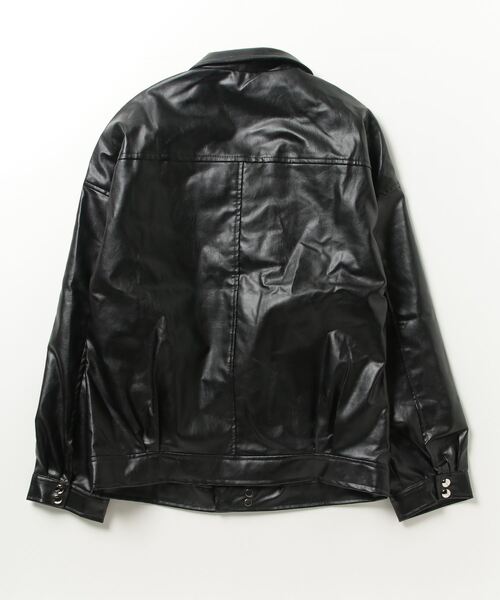 セール】【SETUP7】フェイクレザーライダースジャケット KNF037