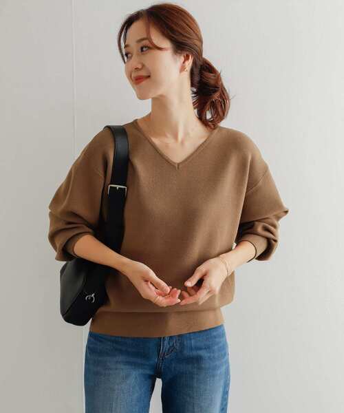 URBAN RESEARCH DOORS(アーバンリサーチドアーズ)の「ミラノリブVネックプルオーバー(ニット/セーター・レディース・グレー系その他/キャメル/ブラック・MEDIUM)」の15枚目の写真