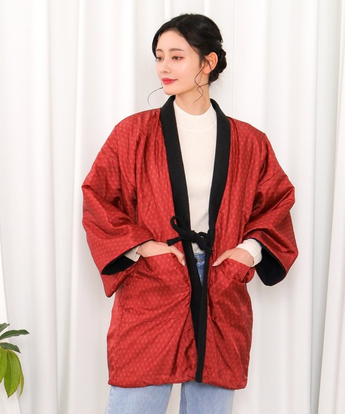 KYOETSU(キョウエツ)の「リバーシブルフリース半纏 C(その他アウター・レディース・ブラック×ホワイト/ブラウン系その他/レッド系その他/エンジ/ネイビー系/ブラック系その他/グレー×ホワイト/ネイビー系2・M/L)」の8枚目の写真