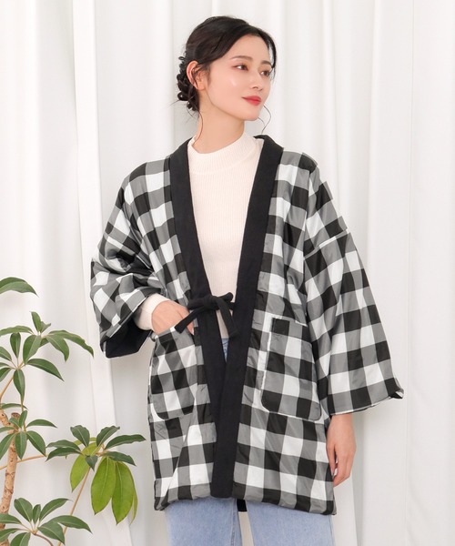 KYOETSU(キョウエツ)の「リバーシブルフリース半纏 C(その他アウター・レディース・ブラック×ホワイト/ブラウン系その他/レッド系その他/エンジ/ネイビー系/ブラック系その他/グレー×ホワイト/ネイビー系2・M/L)」の9枚目の写真