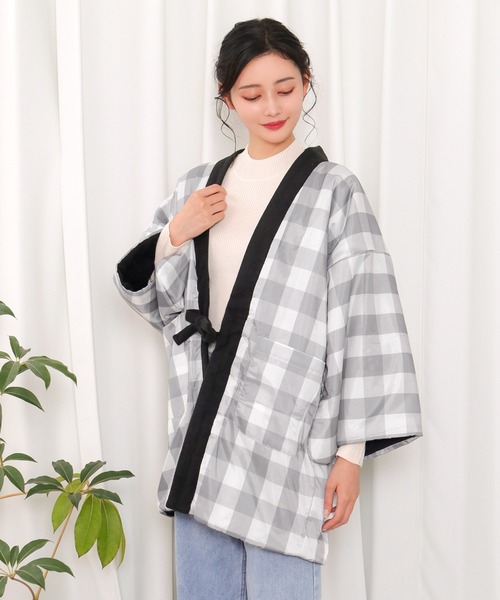 KYOETSU(キョウエツ)の「リバーシブルフリース半纏 C(その他アウター・レディース・ブラック×ホワイト/ブラウン系その他/レッド系その他/エンジ/ネイビー系/ブラック系その他/グレー×ホワイト/ネイビー系2・M/L)」の15枚目の写真