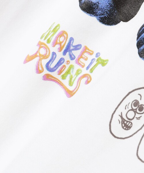 TOKYO CULTUART by BEAMS（トウキョウカルチャートバイビームス）の「nico ito / MAKE iT RUiNS Tee shirt（Tシャツ/カットソー・メンズ・ホワイト/ピンク・SMALL/MEDIUM/LARGE/X-LARGE）」の5枚目の写真