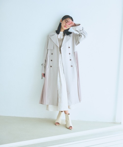 mysty woman(ミスティウーマン)の「ニットビスチェSET花ワンピース 102502(ワンピース・レディース・ライトグリーン/ベージュ/オフホワイト・FREE)」の9枚目の写真