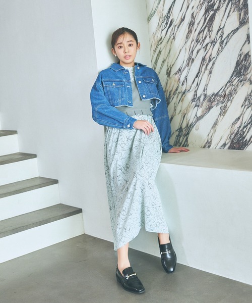 mysty woman(ミスティウーマン)の「ニットビスチェSET花ワンピース 102502(ワンピース・レディース・ライトグリーン/ベージュ/オフホワイト・FREE)」の4枚目の写真