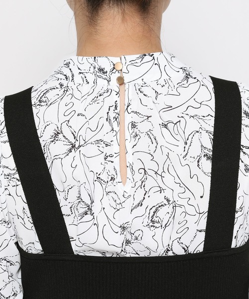 mysty woman(ミスティウーマン)の「ニットビスチェSET花ワンピース 102502(ワンピース・レディース・ライトグリーン/ベージュ/オフホワイト・FREE)」の16枚目の写真