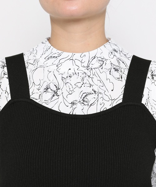 mysty woman(ミスティウーマン)の「ニットビスチェSET花ワンピース 102502(ワンピース・レディース・ライトグリーン/ベージュ/オフホワイト・FREE)」の17枚目の写真