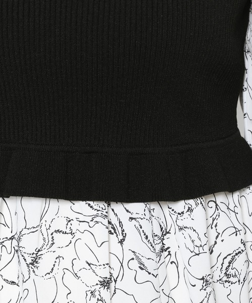 mysty woman(ミスティウーマン)の「ニットビスチェSET花ワンピース 102502(ワンピース・レディース・ライトグリーン/ベージュ/オフホワイト・FREE)」の19枚目の写真