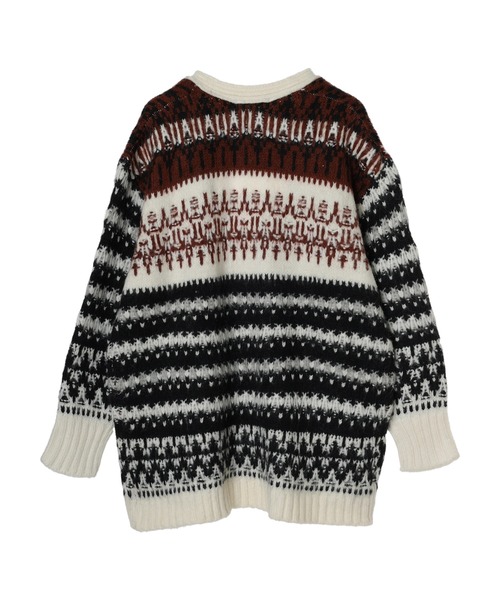 AMERICAN HOLIC（アメリカンホリック）の「フェアアイル柄ニットカーディガン（カーディガン/ボレロ・レディース・ブラウン・M/L）」の4枚目の写真