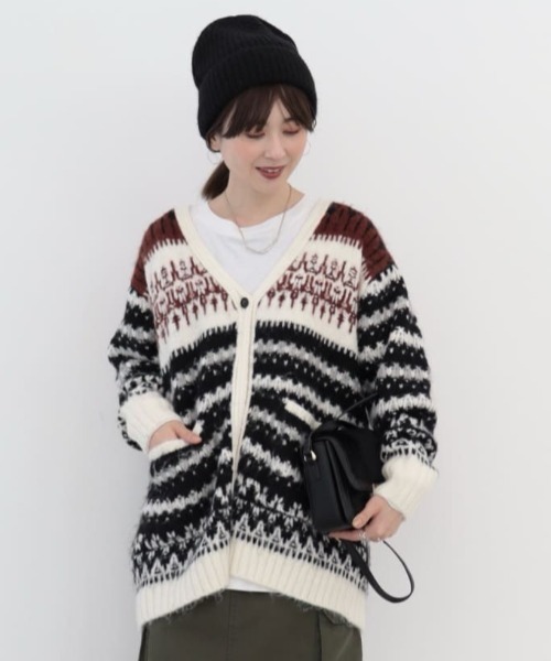 AMERICAN HOLIC（アメリカンホリック）の「フェアアイル柄ニットカーディガン（カーディガン/ボレロ・レディース・ブラウン・M/L）」の14枚目の写真