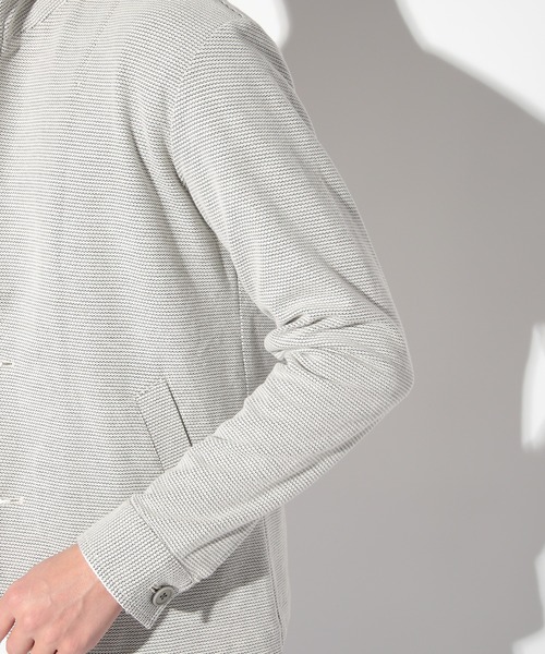 UNION STATION（ユニオンステーション）の「ワイヤー入りハニカムスタンドカラージャケット（テーラードジャケット・メンズ・ネイビー/オフホワイト・M/S/L/LL）」の9枚目の写真