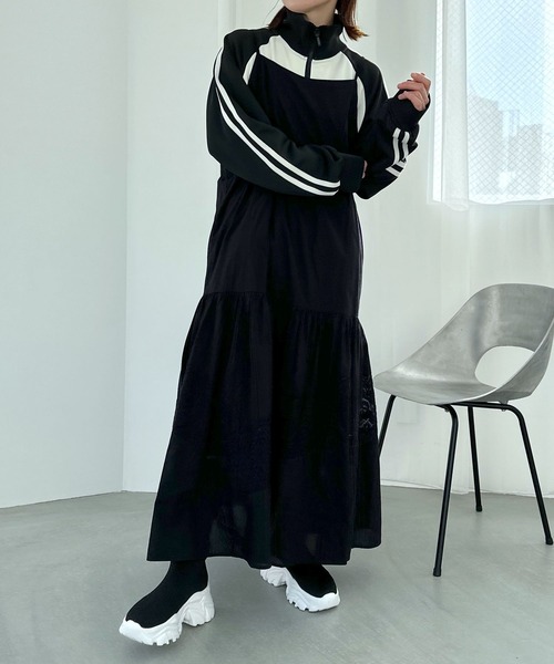 LEPSIM(レプシィム)の「配色トラックジャケット 991192(ジャージ・レディース・グレー/オフホワイト/ブルー/ネイビー・FREE)」の10枚目の写真