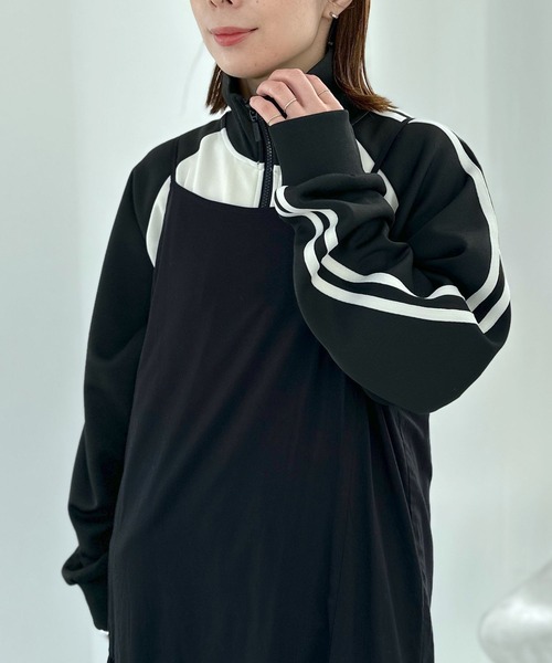 LEPSIM(レプシィム)の「配色トラックジャケット 991192(ジャージ・レディース・グレー/オフホワイト/ブルー/ネイビー・FREE)」の6枚目の写真