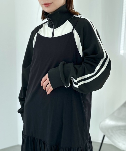 LEPSIM(レプシィム)の「配色トラックジャケット 991192(ジャージ・レディース・グレー/オフホワイト/ブルー/ネイビー・FREE)」の7枚目の写真