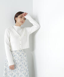NATURAL BEAUTY BASIC | ◇ハイネックノースリクロップドアンサンブル(カーディガン/ボレロ)