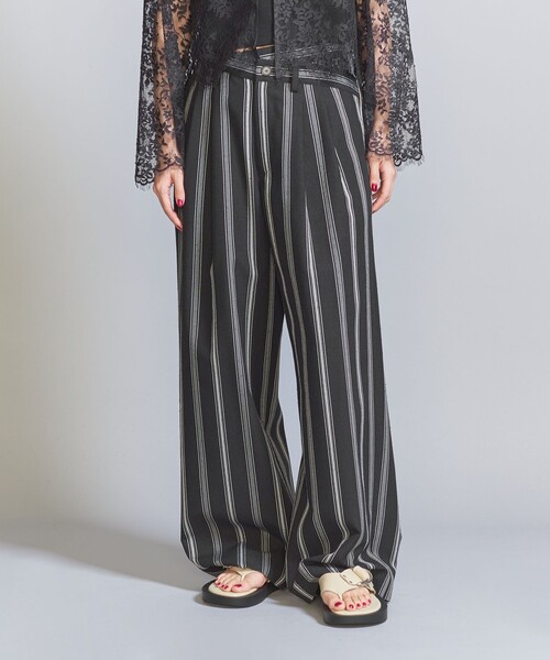 BEAUTY&YOUTH UNITED ARROWS(ビューティーアンドユースユナイテッドアローズ)の「レーヨンシルクネップ 2タック ストライプ パンツ(その他パンツ・レディース・オフホワイト/ブラック・S/M)」の18枚目の写真
