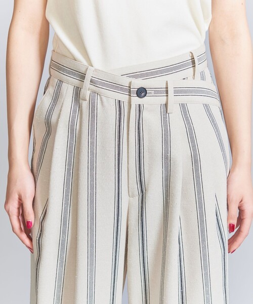 BEAUTY&YOUTH UNITED ARROWS(ビューティーアンドユースユナイテッドアローズ)の「レーヨンシルクネップ 2タック ストライプ パンツ(その他パンツ・レディース・オフホワイト/ブラック・S/M)」の14枚目の写真