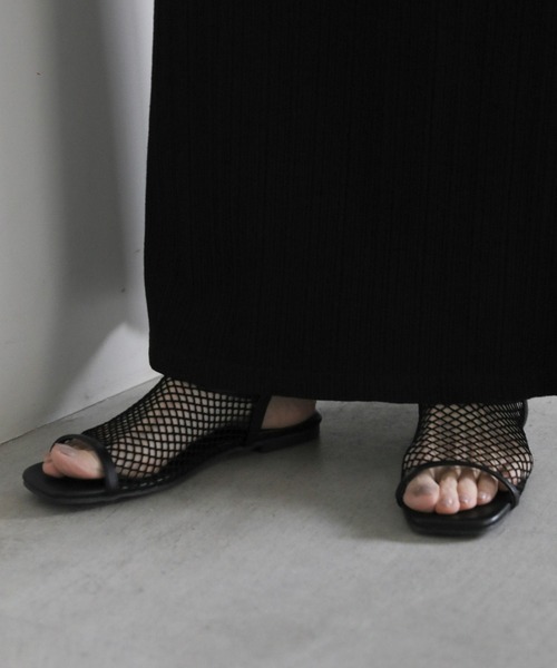 select MOCA（セレクトモカ）の「メッシュフラットサンダル（サンダル・レディース・アイボリー/ブラック・LARGE/MEDIUM/SMALL）」の5枚目の写真