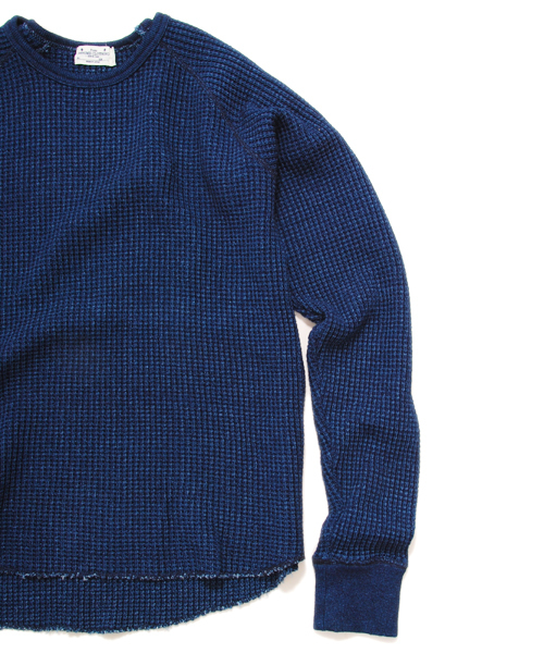 Denime(ドゥニーム)の「INDIGO HEAVY THERMAL/インディゴヘビーサーマル(Tシャツ/カットソー・メンズ・インディゴブルー・MEDIUM/SMALL/LARGE)」の6枚目の写真