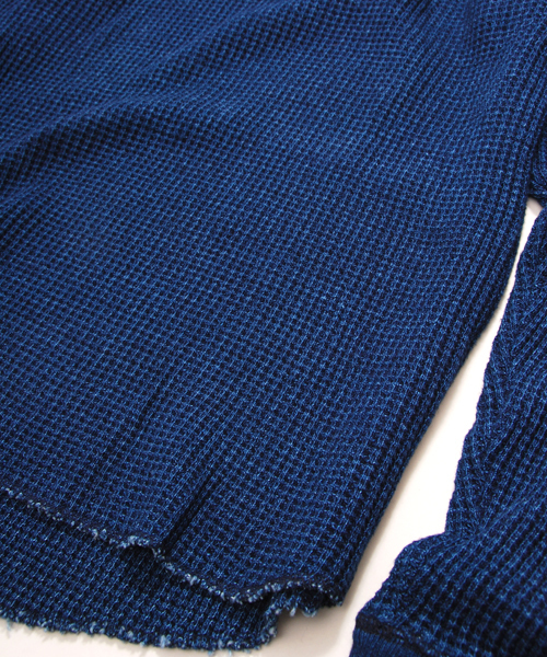 Denime(ドゥニーム)の「INDIGO HEAVY THERMAL/インディゴヘビーサーマル(Tシャツ/カットソー・メンズ・インディゴブルー・MEDIUM/SMALL/LARGE)」の3枚目の写真