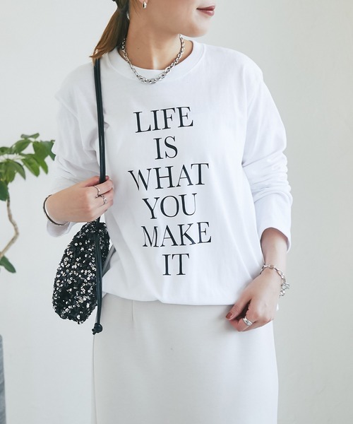 un dix cors（アンディコール）の「LIFEロゴロンTee（Tシャツ/カットソー・レディース・ブラック/ホワイト・FREE）」の8枚目の写真