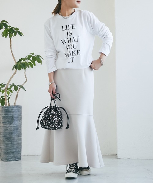 un dix cors（アンディコール）の「LIFEロゴロンTee（Tシャツ/カットソー・レディース・ブラック/ホワイト・FREE）」の9枚目の写真