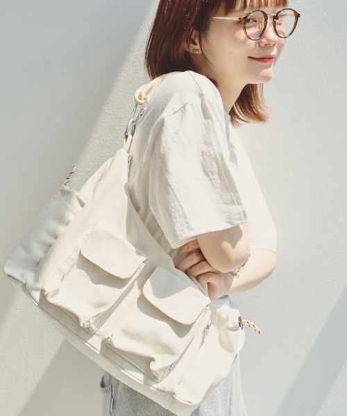 unclip（アンクリップ）の「ロープショルダーバッグ（ショルダーバッグ・メンズ・カーキ/アイボリー・FREE）」の2枚目の写真