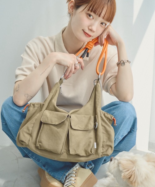 unclip（アンクリップ）の「ロープショルダーバッグ（ショルダーバッグ・メンズ・カーキ/アイボリー・FREE）」の6枚目の写真