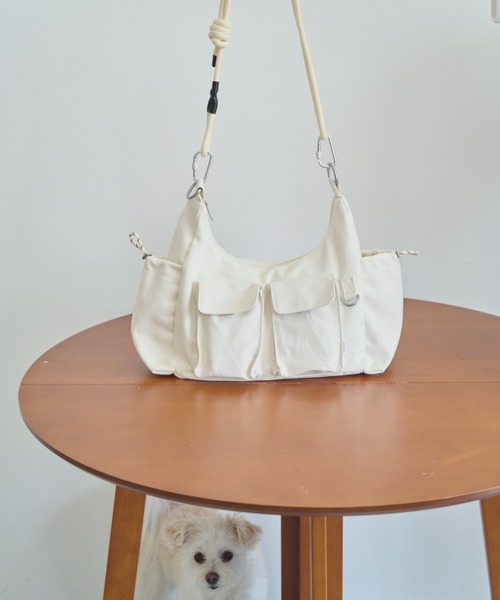 unclip（アンクリップ）の「ロープショルダーバッグ（ショルダーバッグ・メンズ・カーキ/アイボリー・FREE）」の5枚目の写真