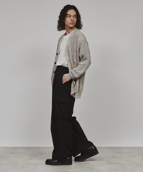 tk.TAKEO KIKUCHI（ティーケータケオキクチ）の「◆【WEB限定】ワイドカーゴスラックス（カーゴパンツ・メンズ・ブラック/ダークグリーン/チャコールグレー・01/02/03）」の20枚目の写真