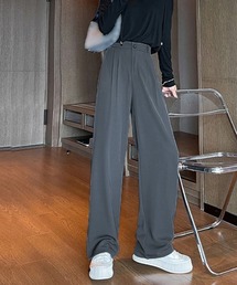 ワイドパンツ タック入り レディース
