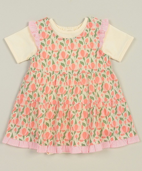 sense of wonder(センスオブワンダー)の「チューリップ柄ボディスーツセット(ロンパース・キッズ・レッド/ブルー・70-80cm)」の1枚目の写真