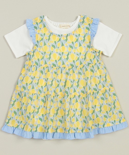 sense of wonder(センスオブワンダー)の「チューリップ柄ボディスーツセット(ロンパース・キッズ・レッド/ブルー・70-80cm)」の2枚目の写真