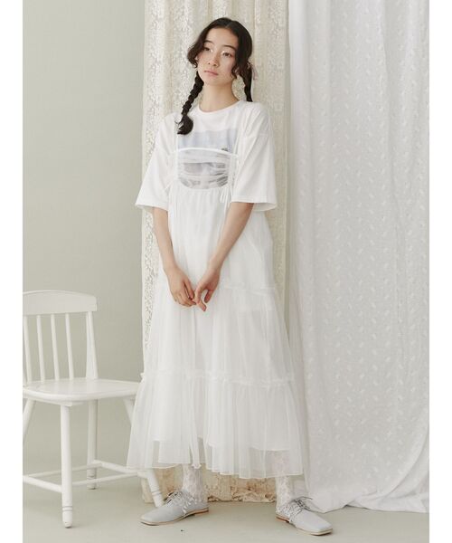 merry jenny（メリージェニー）の「ギンガムcat tee（Tシャツ/カットソー・レディース・オフホワイト/チャコールグレー/ブルー/ピンク・FREE）」の12枚目の写真