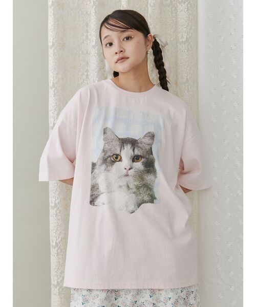 merry jenny（メリージェニー）の「ギンガムcat tee（Tシャツ