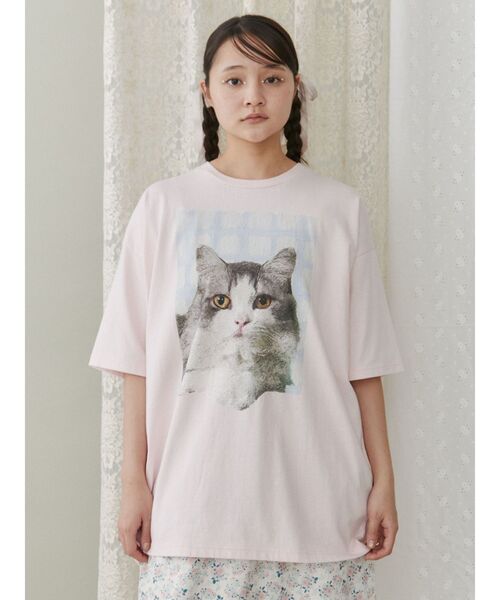 merry jenny（メリージェニー）の「ギンガムcat tee（Tシャツ/カットソー・レディース・オフホワイト/チャコールグレー/ブルー/ピンク・FREE）」の19枚目の写真