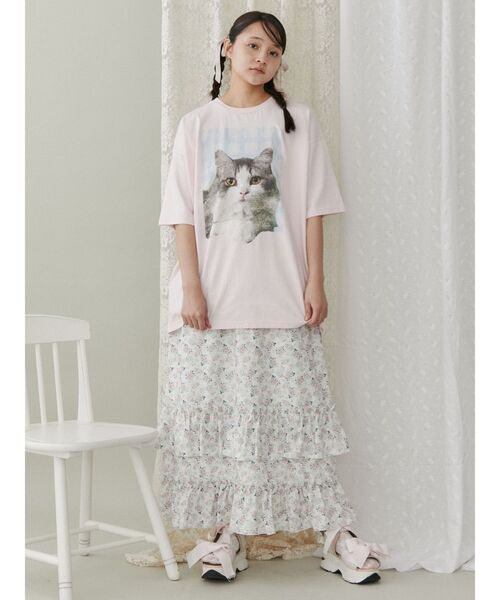 merry jenny（メリージェニー）の「ギンガムcat tee（Tシャツ/カットソー・レディース・オフホワイト/チャコールグレー/ブルー/ピンク・FREE）」の22枚目の写真